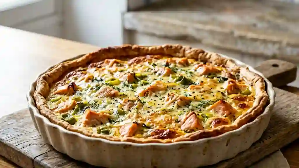 Tarte saumon et poireaux fondante - Photo de présentation
