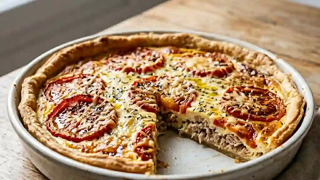 Tarte fondante thon et tomates fraîches - Photo de présentation
