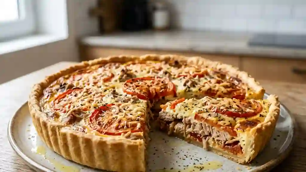 Tarte Thon-Tomate Moelleuse et Gratinée - Photo de présentation