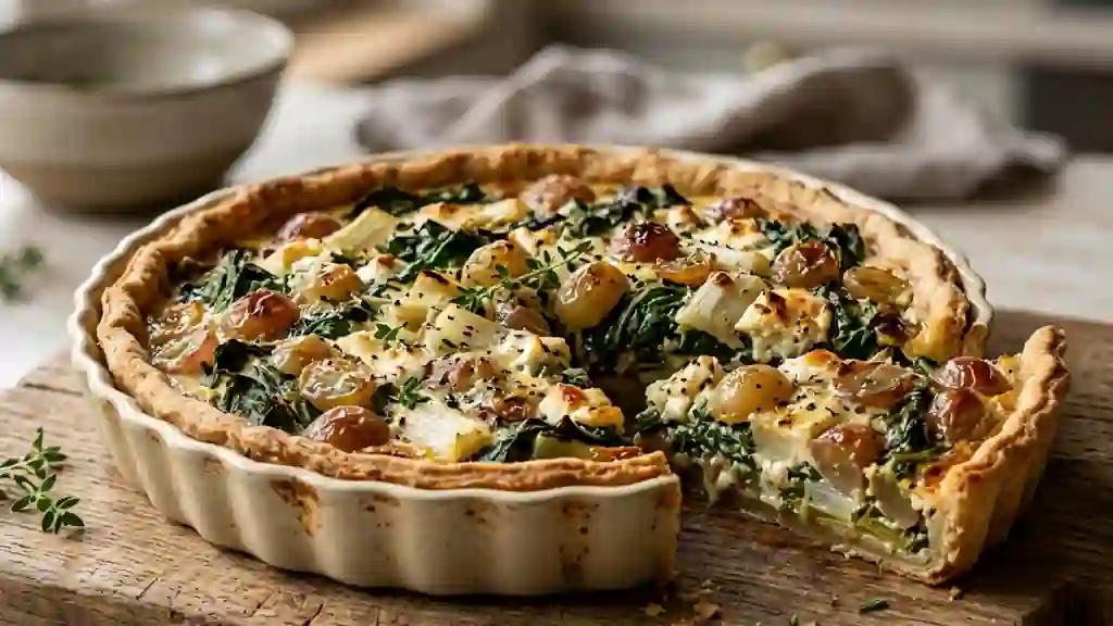 Tarte blettes et chèvre aux raisins juteux - Photo de présentation