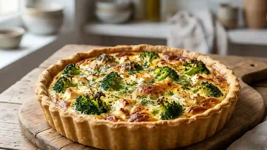 Tarte fondante brocoli et chèvre de caractère - Photo de présentation