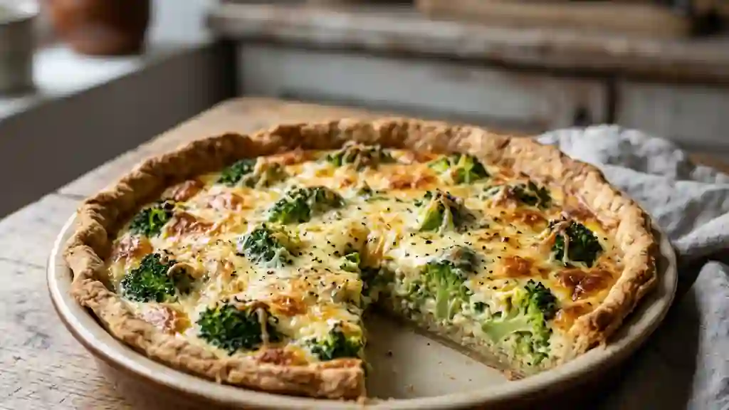 Tarte croustillante brocoli et amandes - Photo de présentation