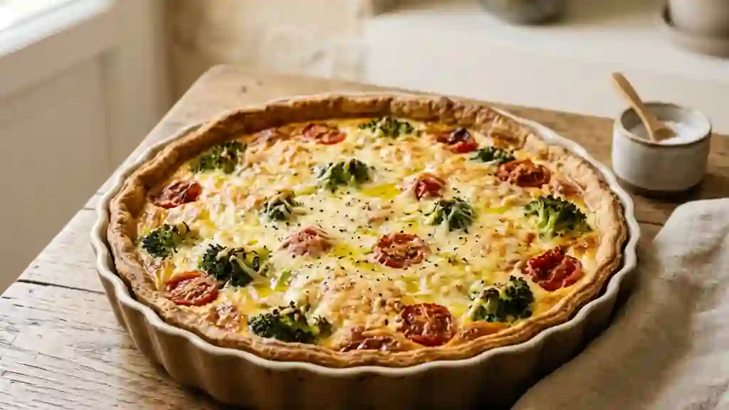 Tarte fondante brocolis et tomates cerise - Photo de présentation