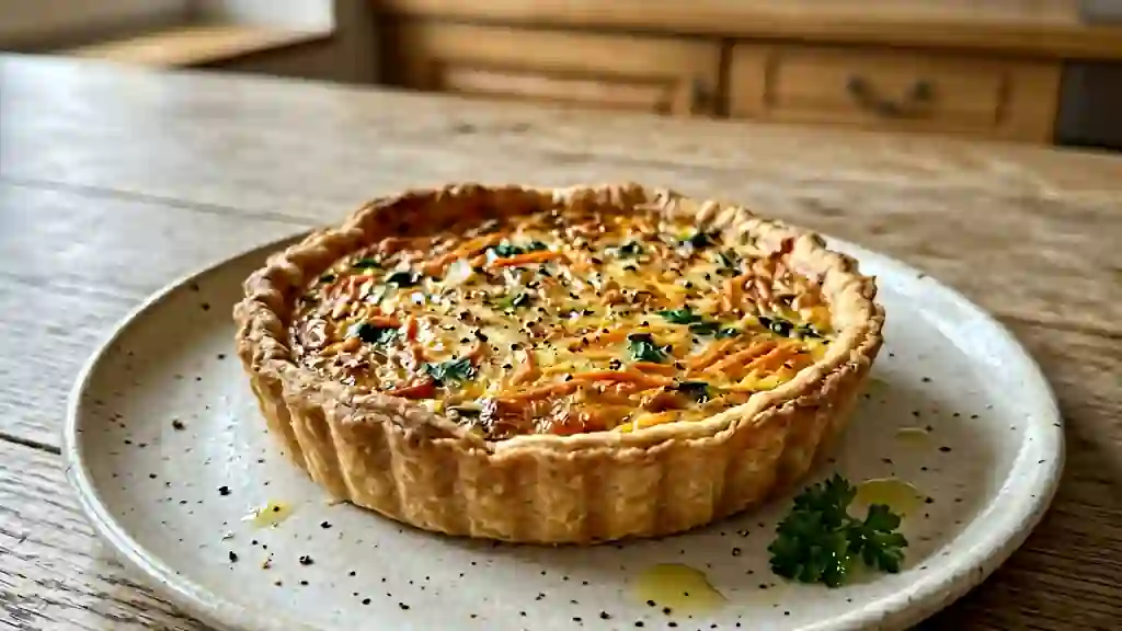 Tarte fondante aux carottes aillées et persil - Photo de présentation