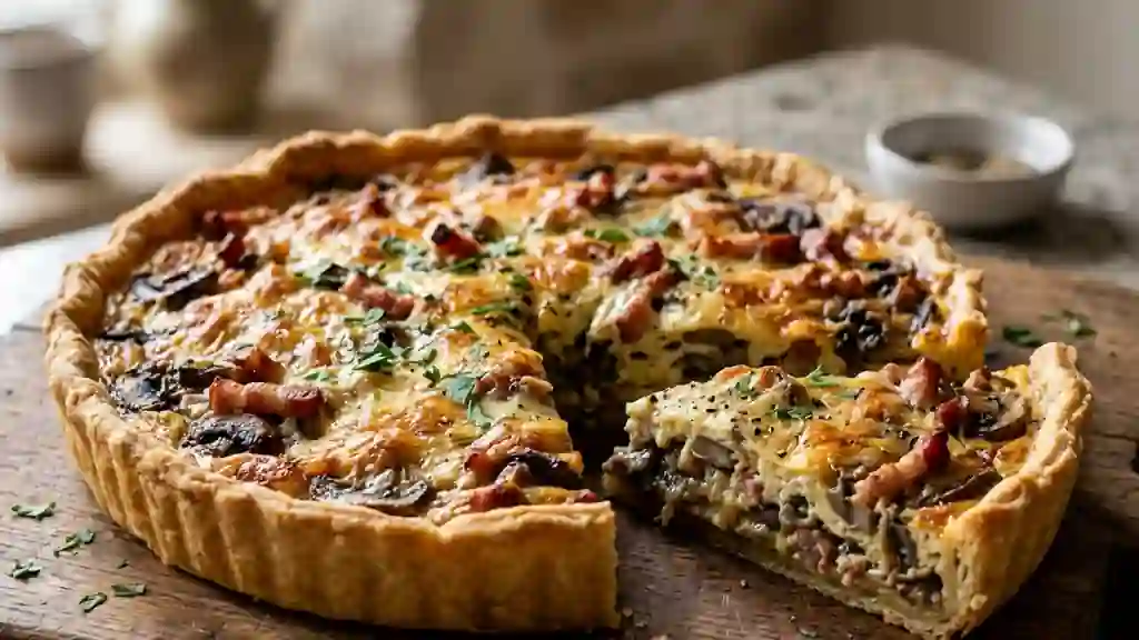 Tarte Forestière aux Lardons et Crème Onctueuse - Photo de présentation