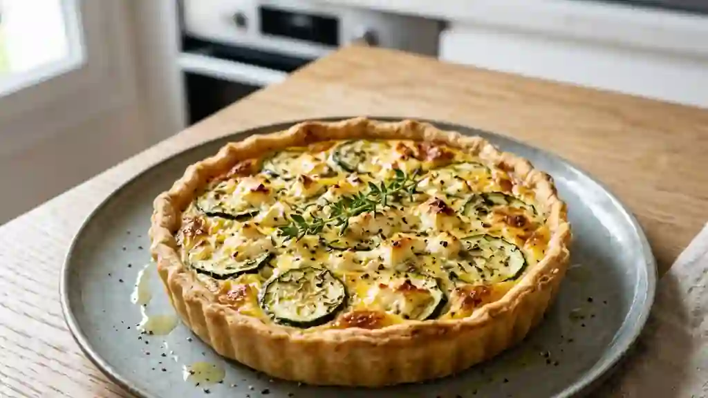 Tarte fondante courgettes et feta - Photo de présentation