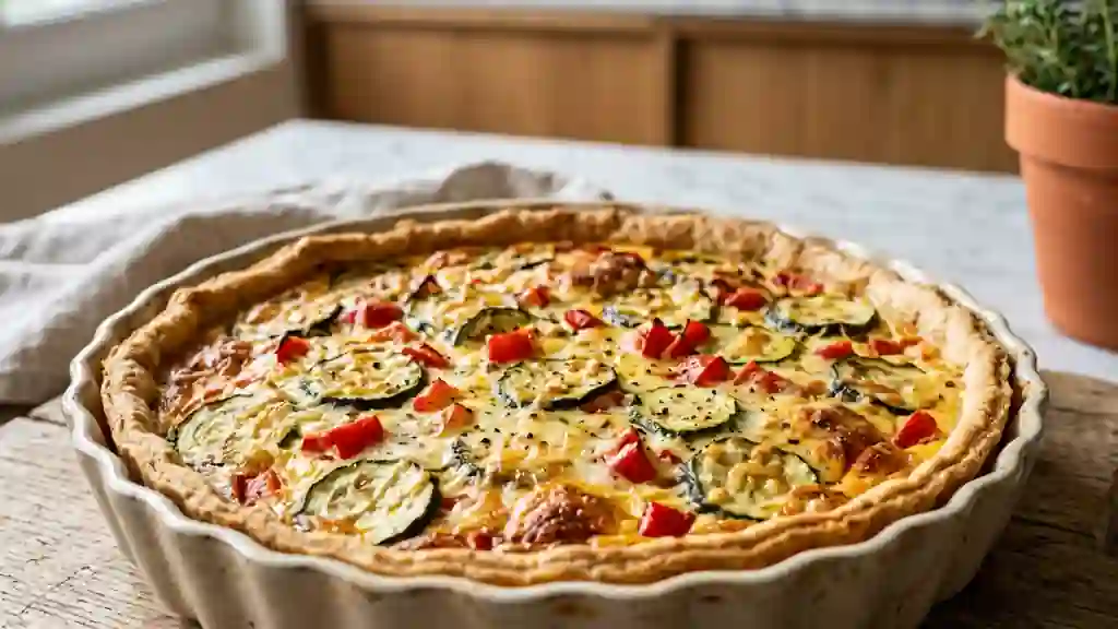 Tarte ensoleillée courgette et poivron fondant - Photo de présentation