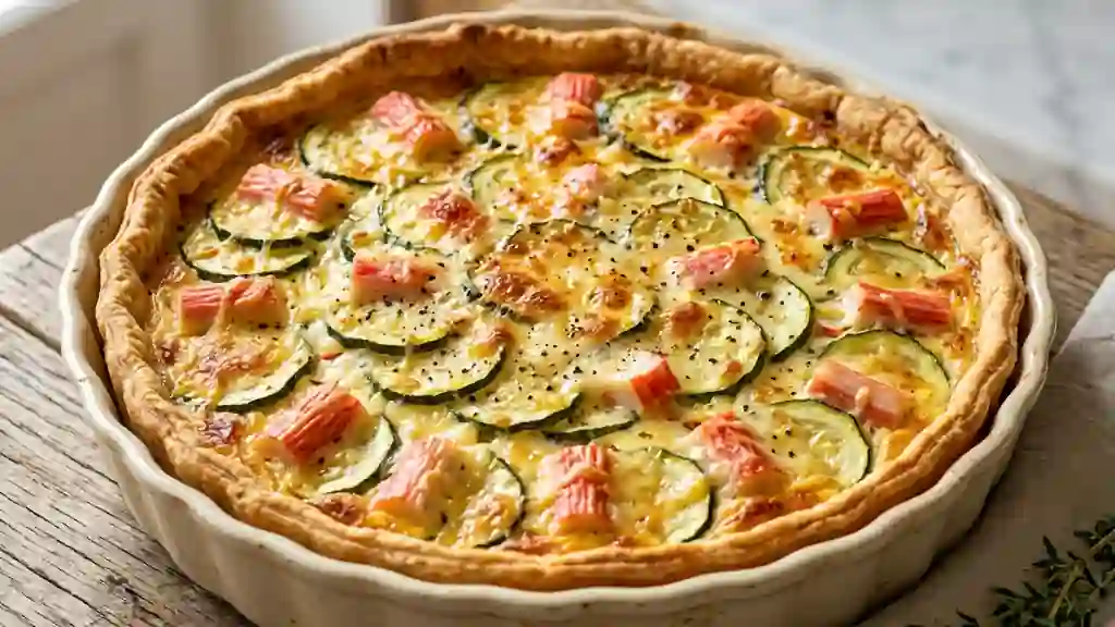 Tarte fondante courgettes et surimi - Photo de présentation