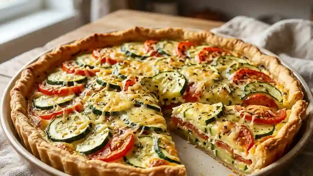 Tarte croustillante courgettes et tomates - Photo de présentation