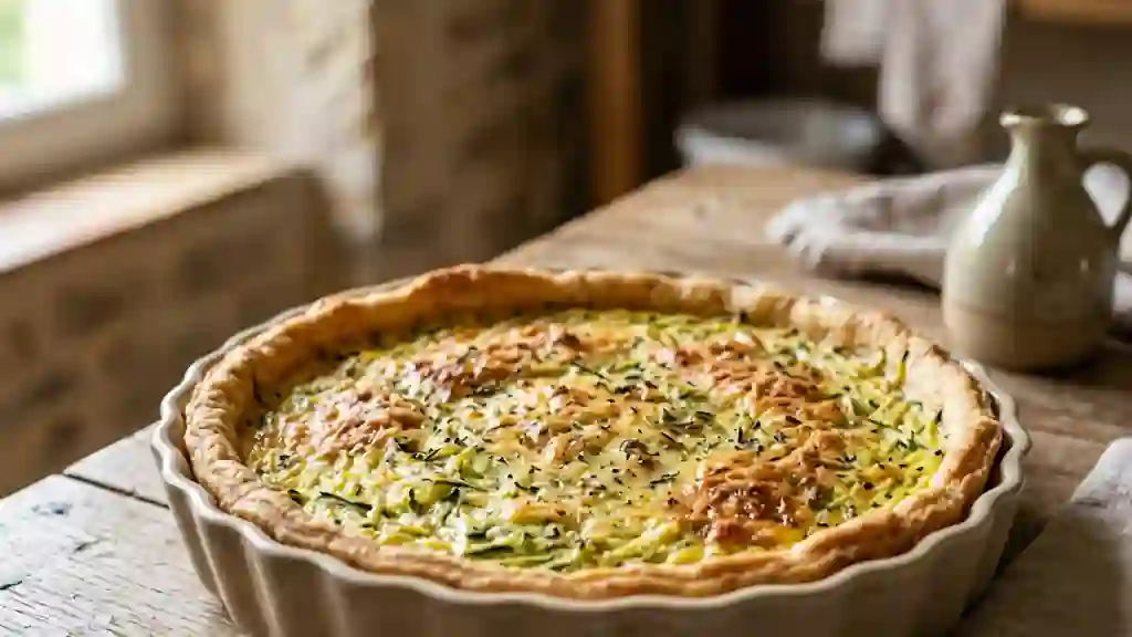 Tarte croustillante aux courgettes râpées - Photo de présentation