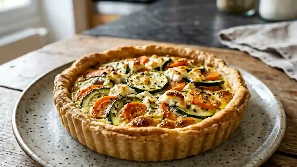 Tarte Fondante Courgette, Carotte et Chèvre Frais - Photo de présentation