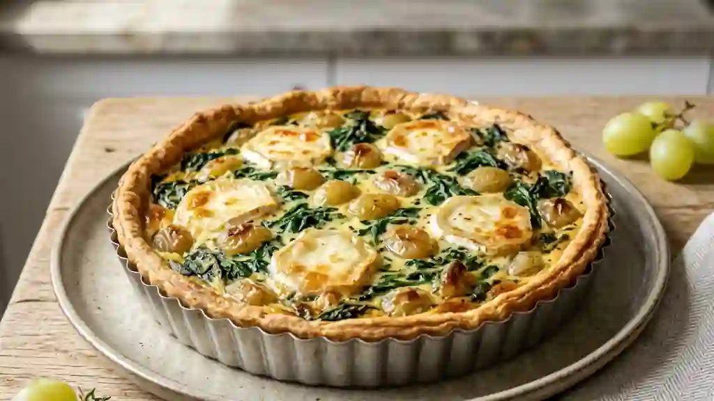 Tarte Épinards, Chèvre Fondant et Raisins Sucrés - Photo de présentation