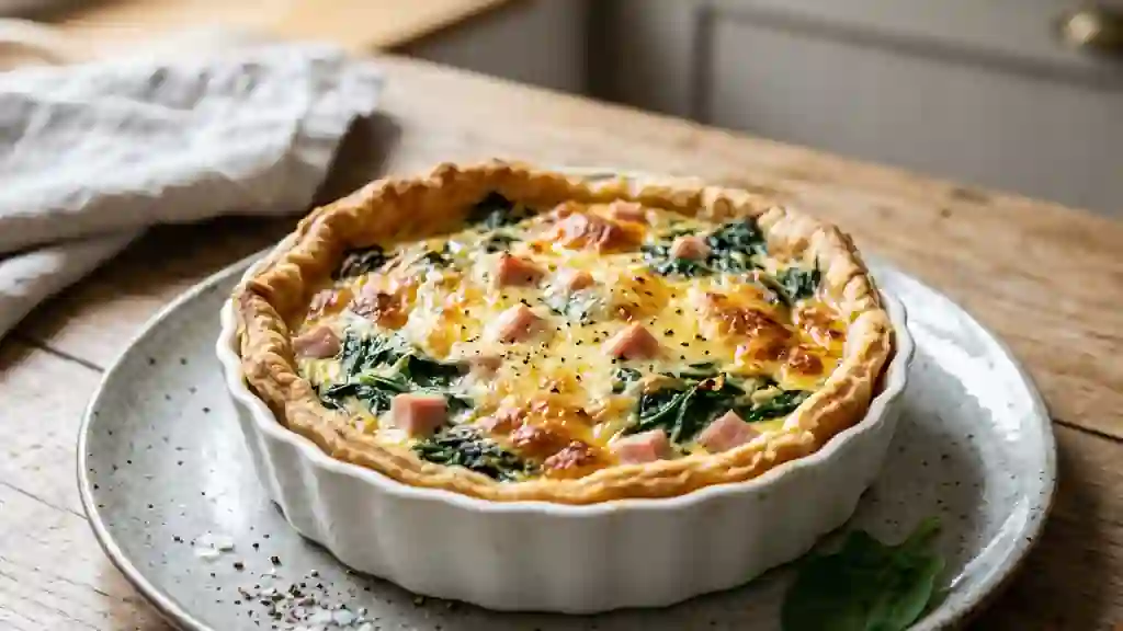 Tarte fondante épinards et jambon fumé - Photo de présentation