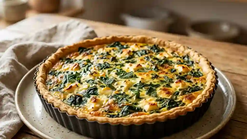 Tarte croustillante épinards, menthe et feta - Photo de présentation