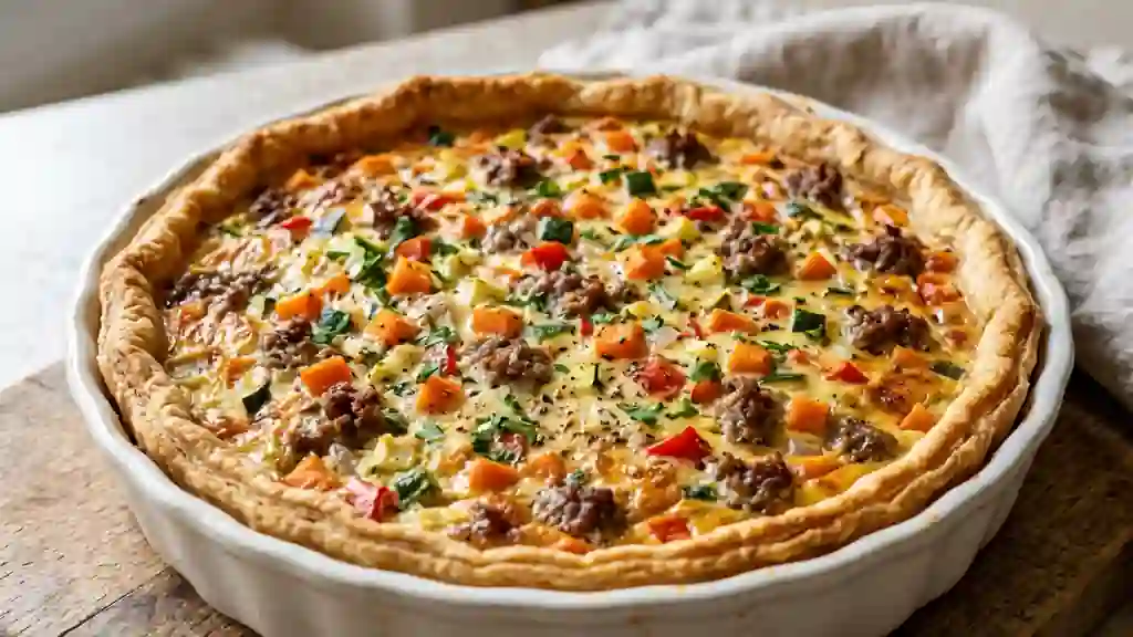 Tarte Rustique au Bœuf et Petits Légumes - Photo de présentation
