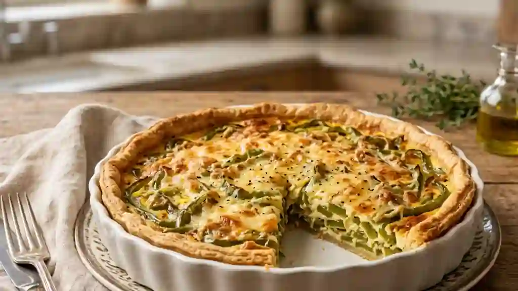 Tarte Fondante aux Poivrons Verts et Fromage - Photo de présentation