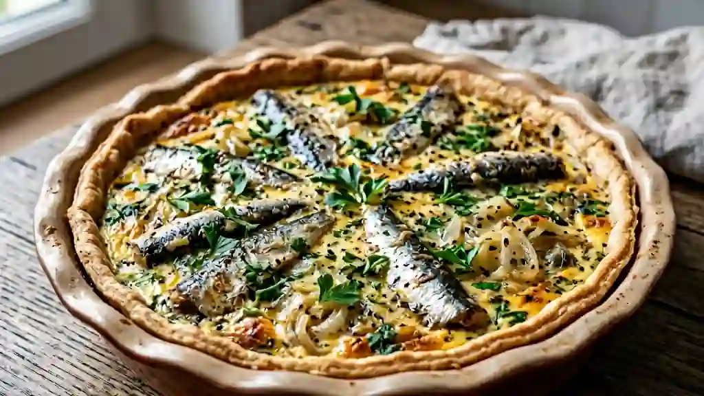 Tarte fondante aux sardines et oignons - Photo de présentation