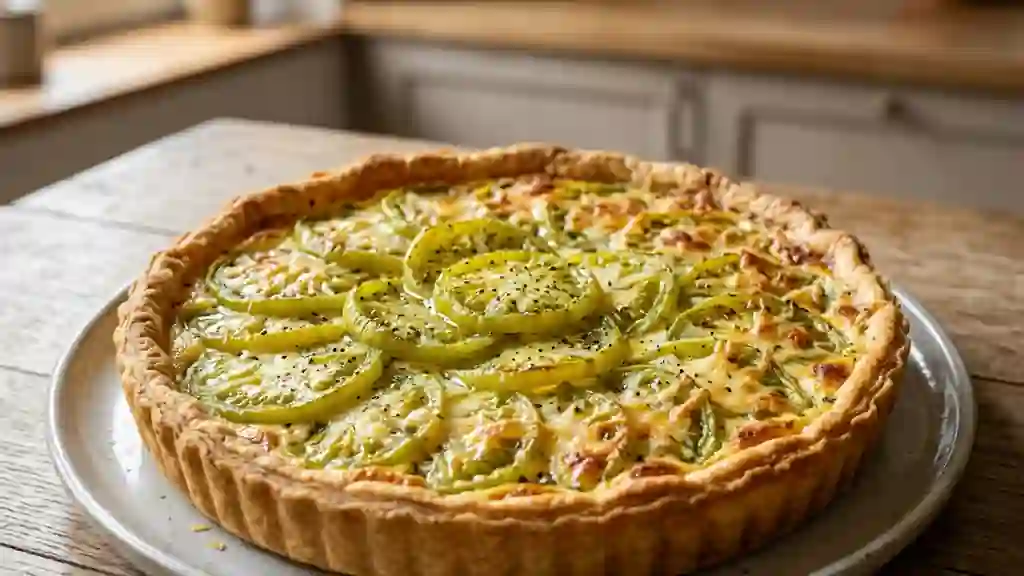 Tarte croustillante aux tomates vertes - Photo de présentation