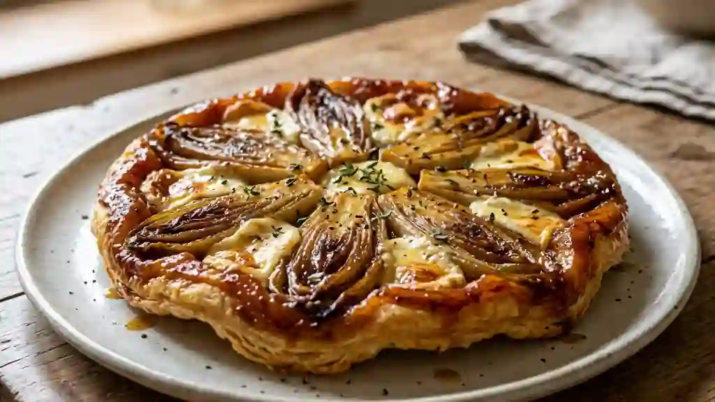 Tatin d'endives caramélisées et Chavignol - Photo de présentation