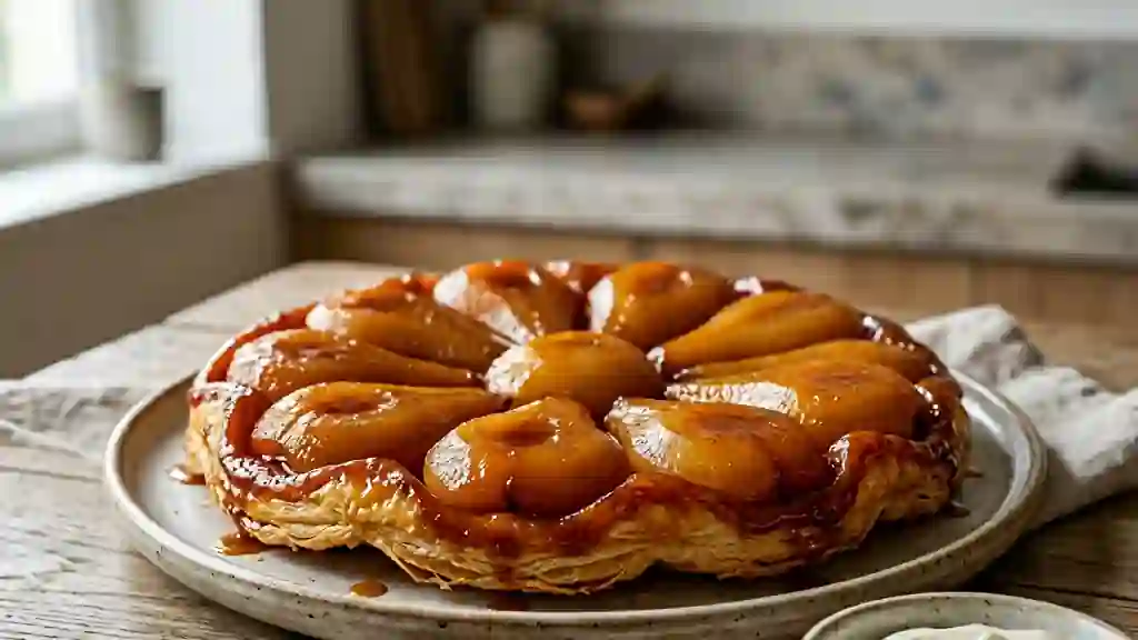 Tatin de poires fondantes au caramel ambré - Photo de présentation
