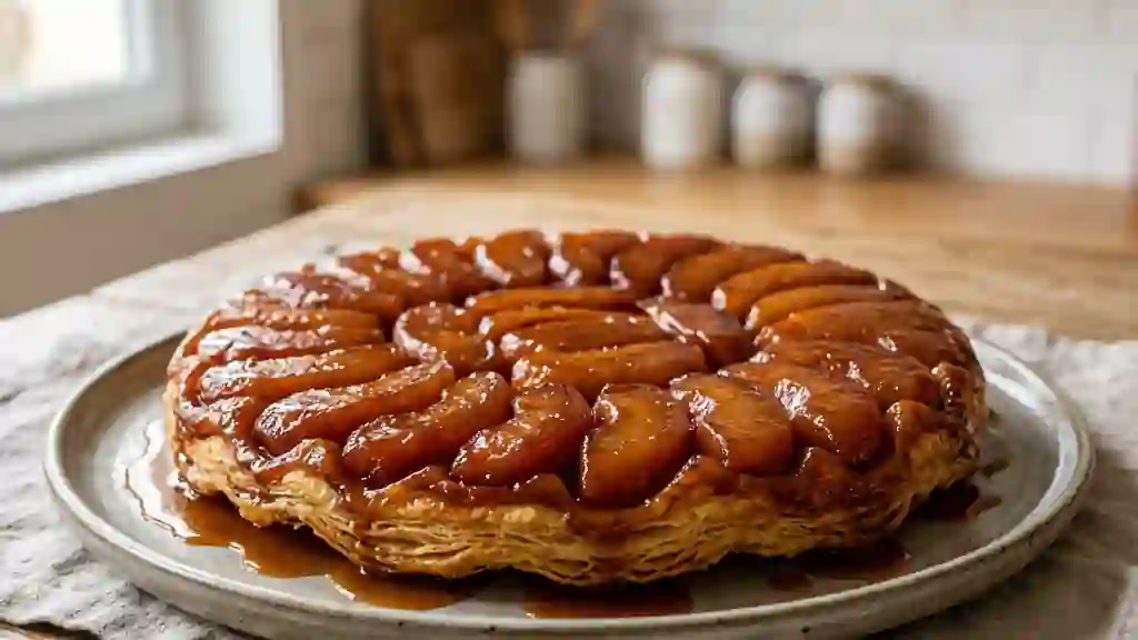 Tarte Tatin fondante aux pommes caramélisées - Photo de présentation