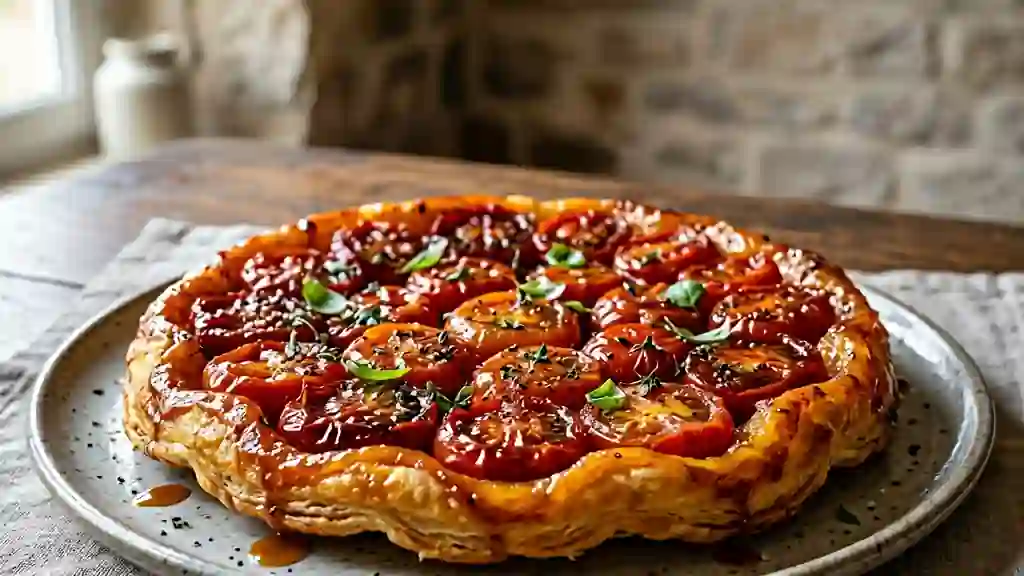 Tatin de tomates fondantes au caramel - Photo de présentation