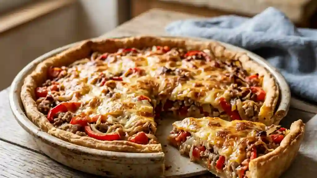 Tarte tzigane croustillante au porc et poivrons - Photo de présentation