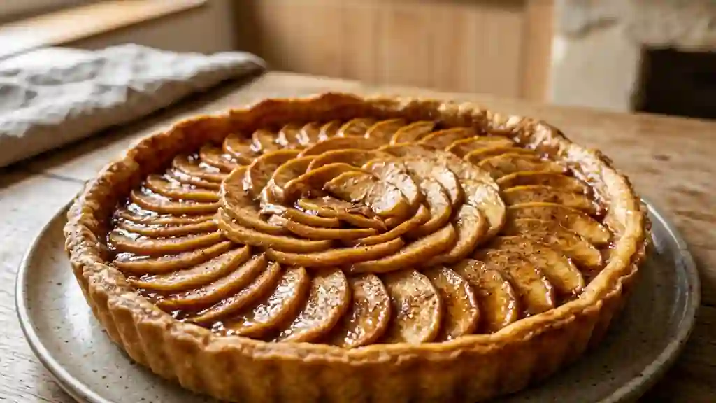 Tarte fondante aux pommes et vergeoise brune - Photo de présentation