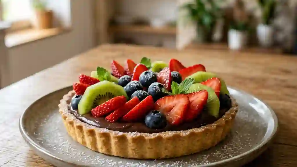 Tartelette chocolat noir et fruits frais croquants - Photo de présentation