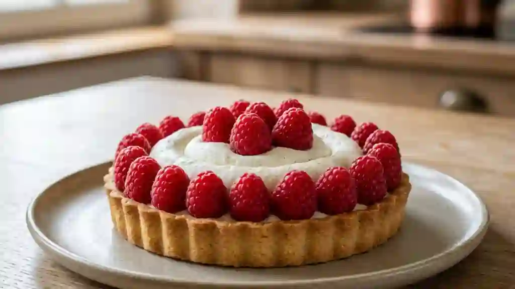 Tartelette croustillante chantilly et framboises - Photo de présentation