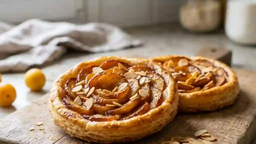 Tartelettes pétales aux mirabelles fondantes - Photo de présentation