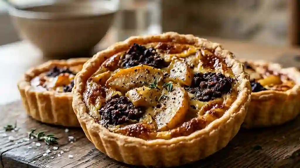 Tartelettes fondantes boudin noir et pommes - Photo de présentation