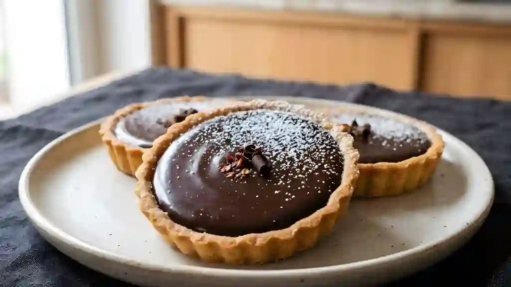 Tartelettes fondantes chocolat noir et piment - Photo de présentation