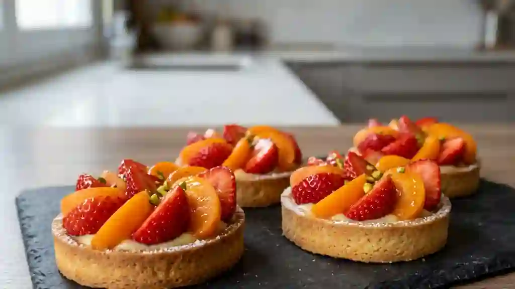 Tartelettes croustillantes abricot et fraise - Photo de présentation