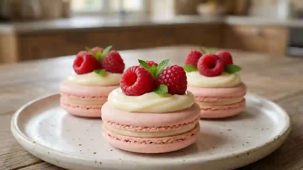 Tartelettes Macarons Framboise & Chocolat Blanc - Photo de présentation