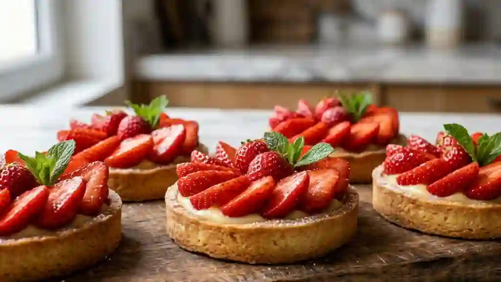 Tartelettes aux fraises et crème onctueuse - Photo de présentation