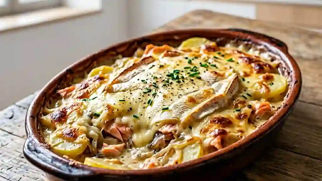 Tartiflette onctueuse au saumon fumé - Photo de présentation
