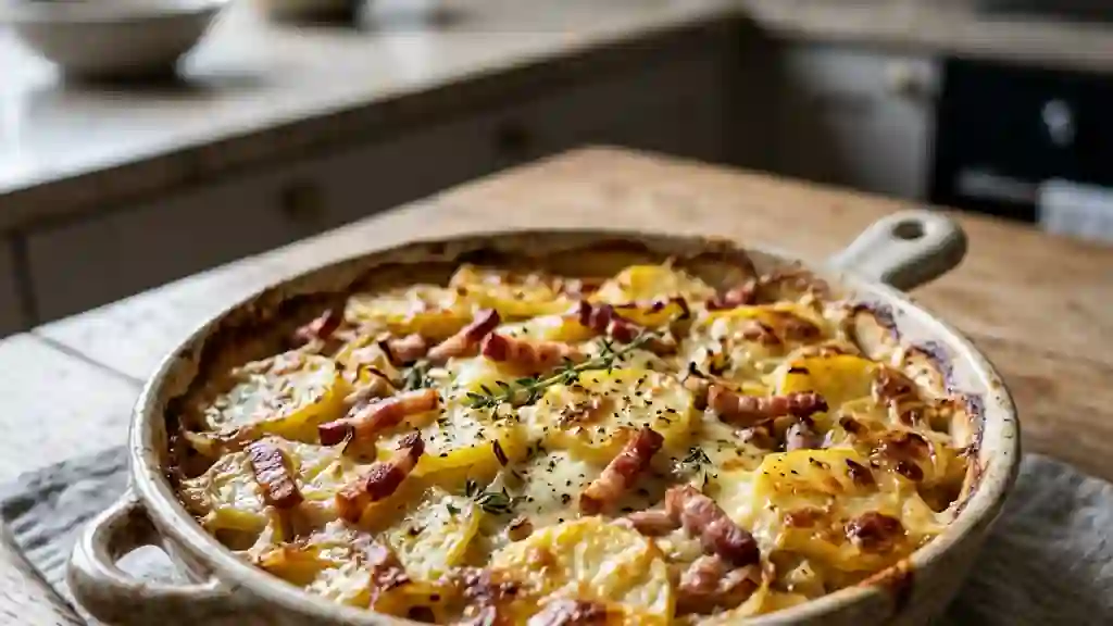 Tartiflette fondante à la faisselle et lardons - Photo de présentation