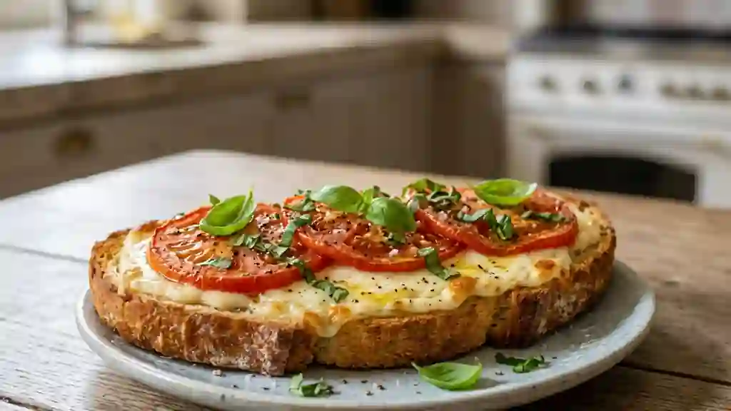 Tartine grillée Carré Frais et tomate basilic - Photo de présentation
