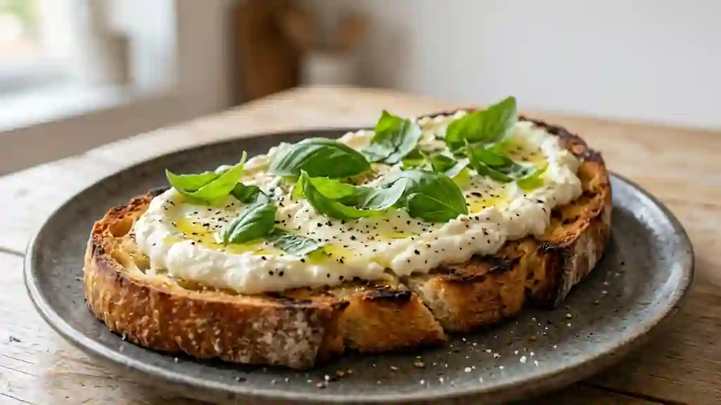 Tartine Ricotta Crémeuse au Basilic - Photo de présentation