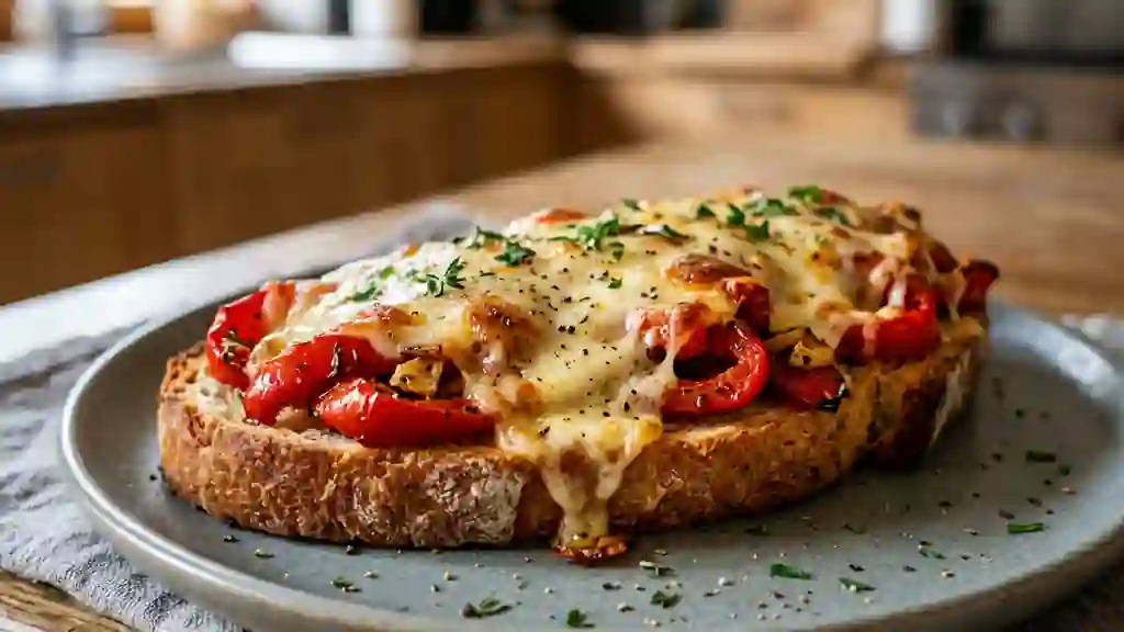Tartine Grillée Poivrons et Fromage Fondant - Photo de présentation