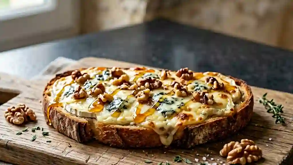 Tartine Croustillante Chèvre, Bleu et Miel - Photo de présentation