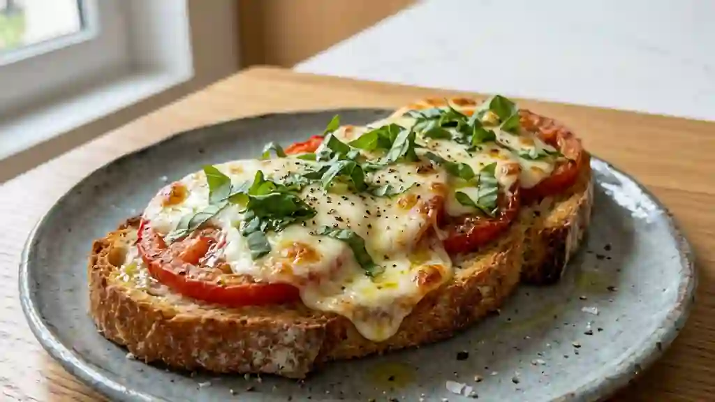 Tartine Tomate Mozzarella au Basilic Frais - Photo de présentation
