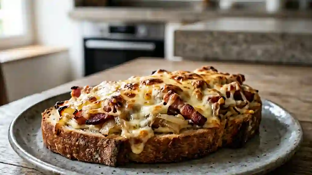 Tartine Lorraine croustillante aux lardons - Photo de présentation