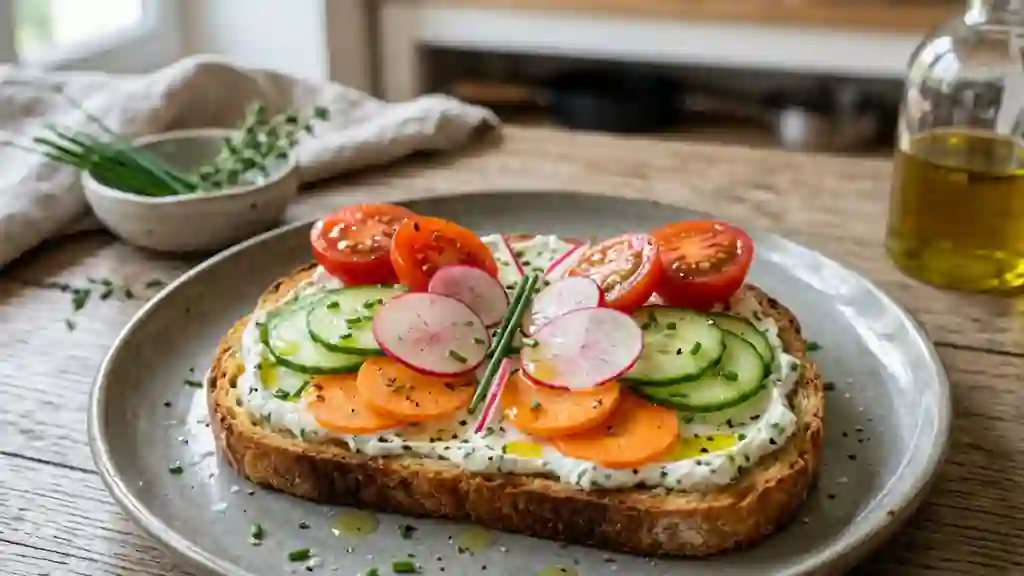 Tartine Craquante aux Légumes et Fromage Frais - Photo de présentation