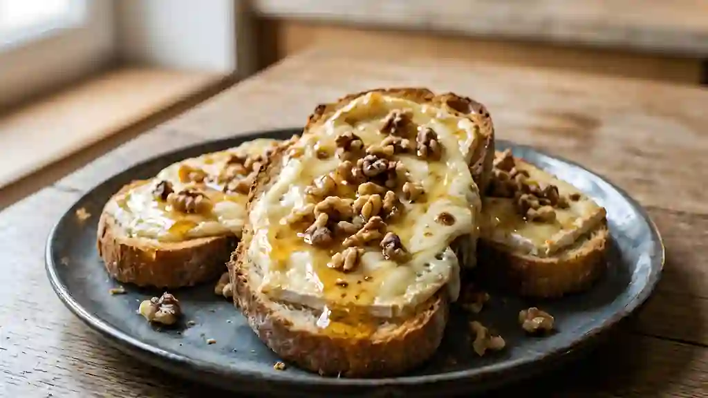 Tartines au Camembert rôti et miel - Photo de présentation
