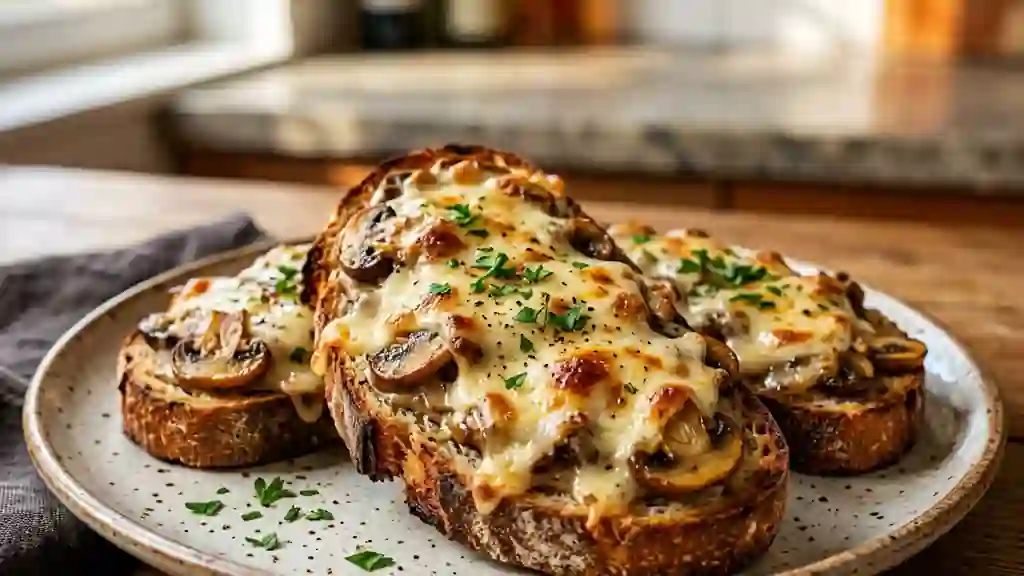 Tartines crémeuses aux champignons et comté - Photo de présentation