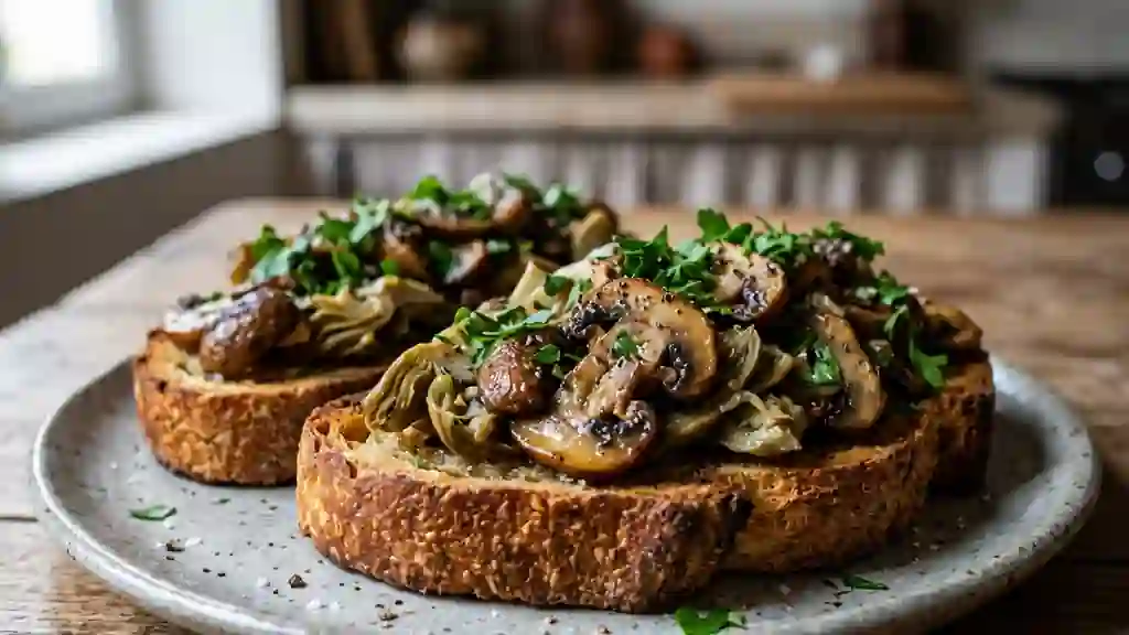 Tartines Champignons et Poivrade Aillées - Photo de présentation