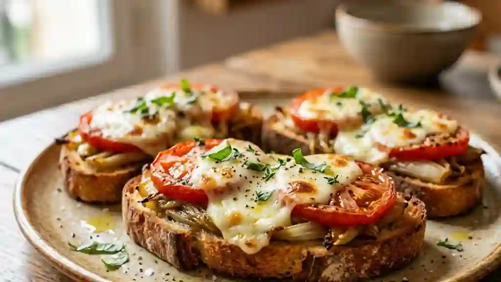 Tartines croustillantes endive-mozzarella - Photo de présentation