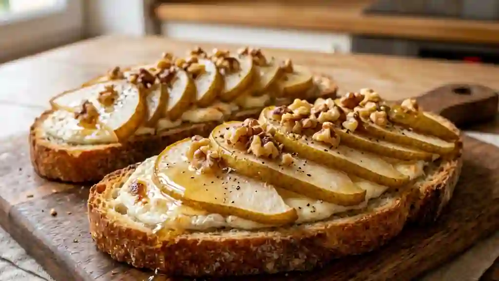 Tartines Croustillantes Poire, Chèvre et Miel - Photo de présentation